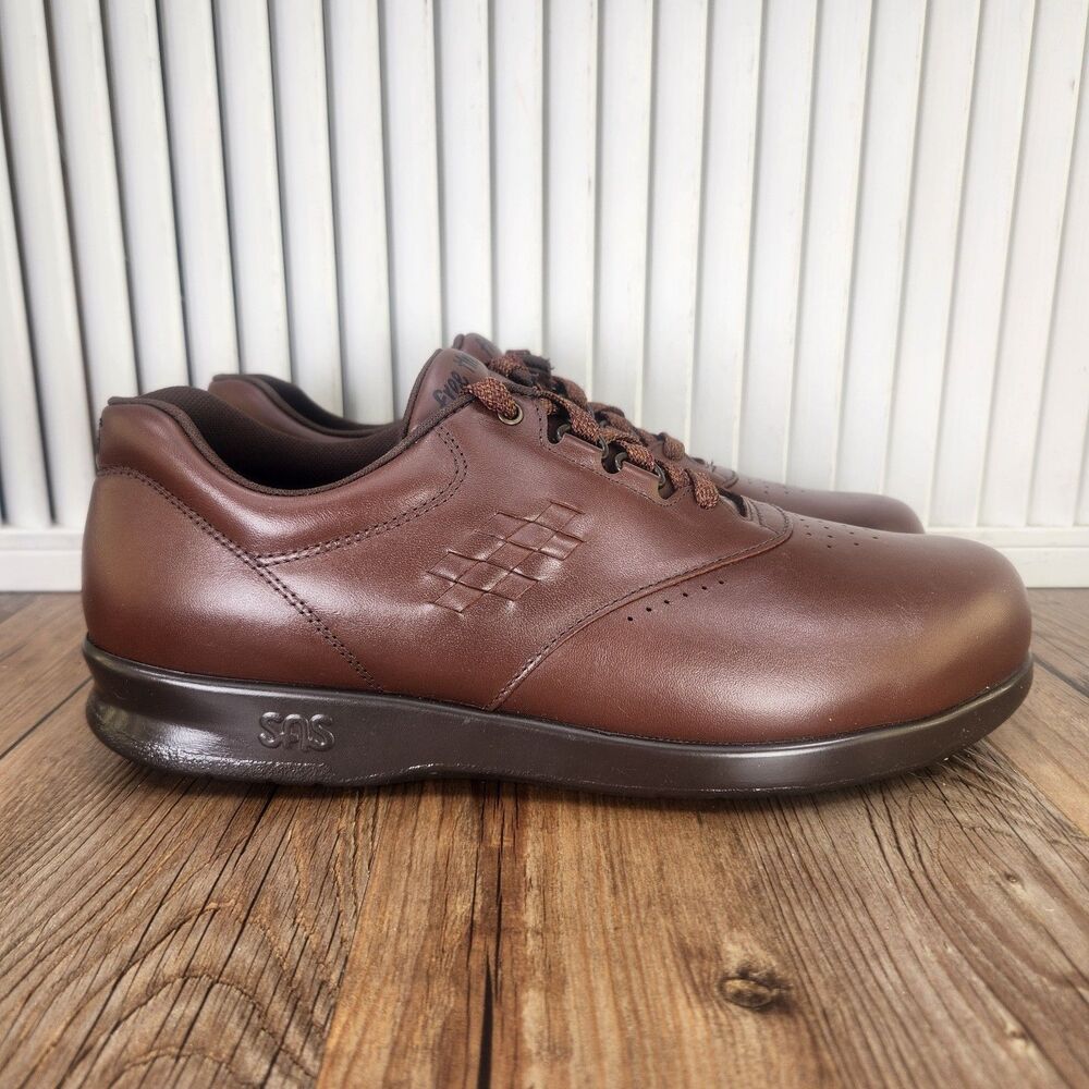 SAS Free Time Womens Size 10 M Brown Leather Pain Relief City Walking Shoes USA